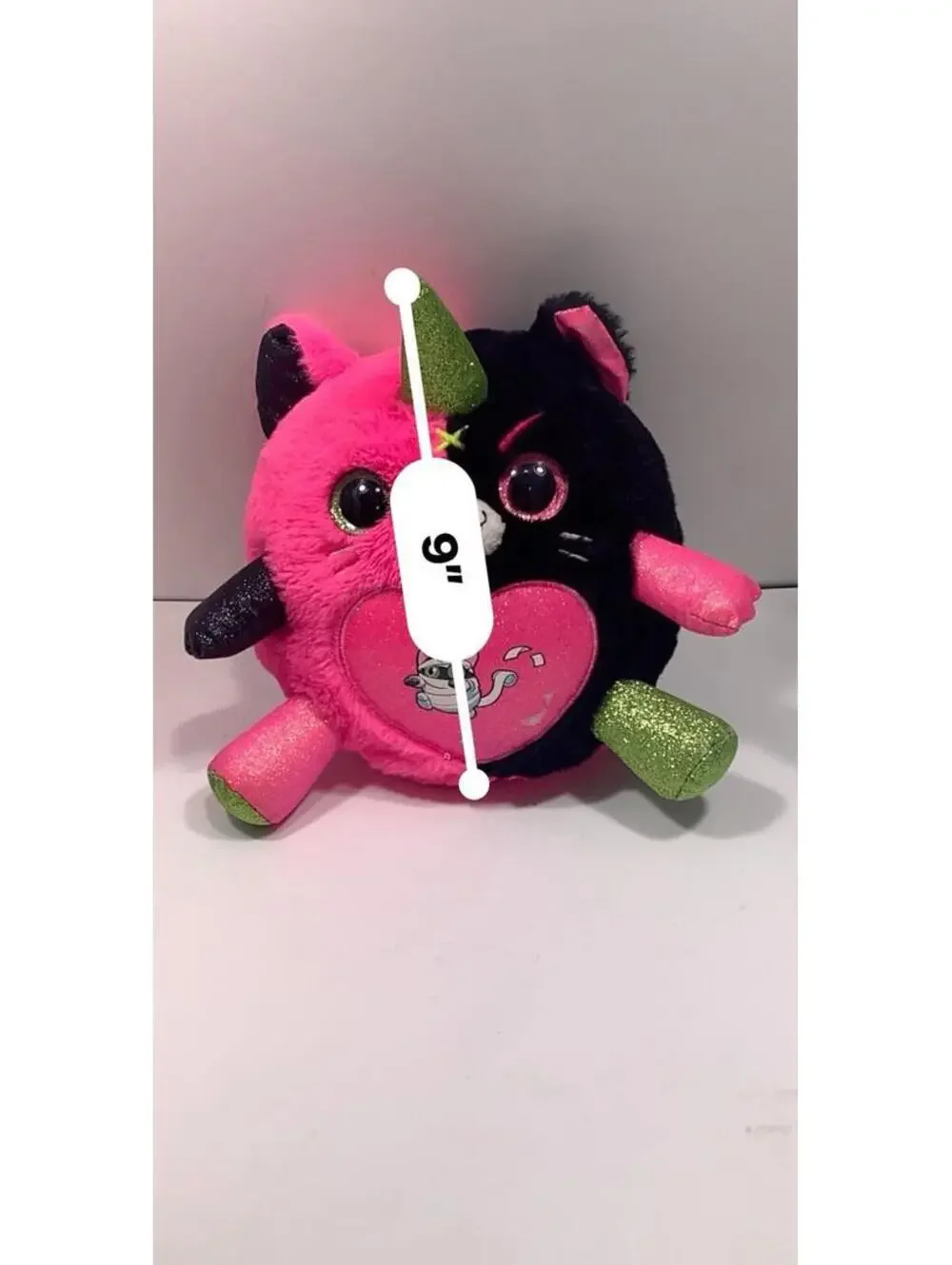 Rainbocorns Kittycorn Black & Pink Green Glitter Halloween Mummy Plush 9